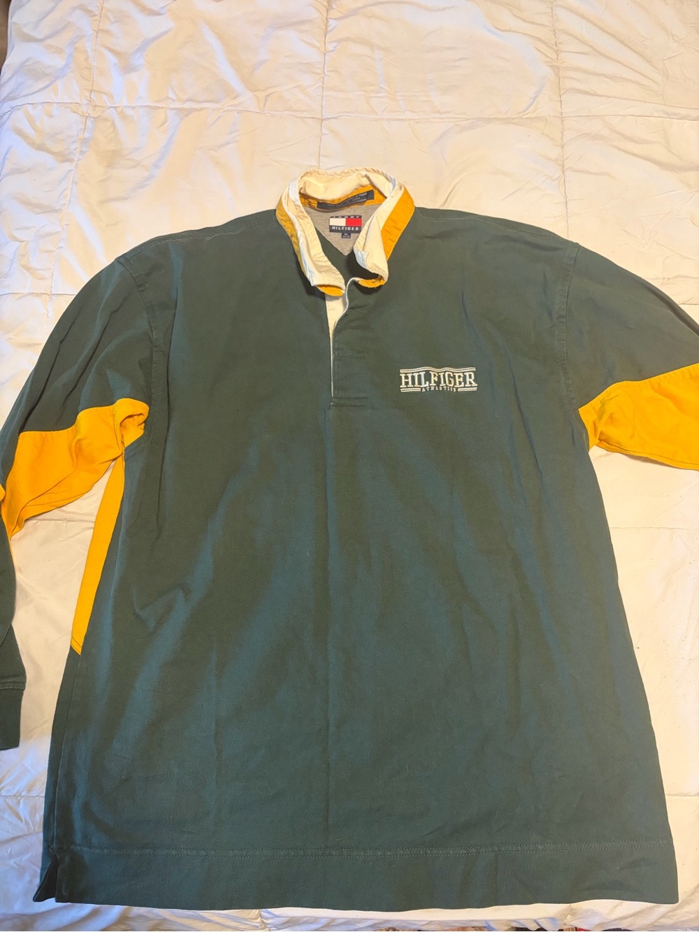 Tommy Hilfiger Green Pullover with Yellow Accents